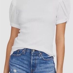 1. State Classic White Puff Sleeve Tee